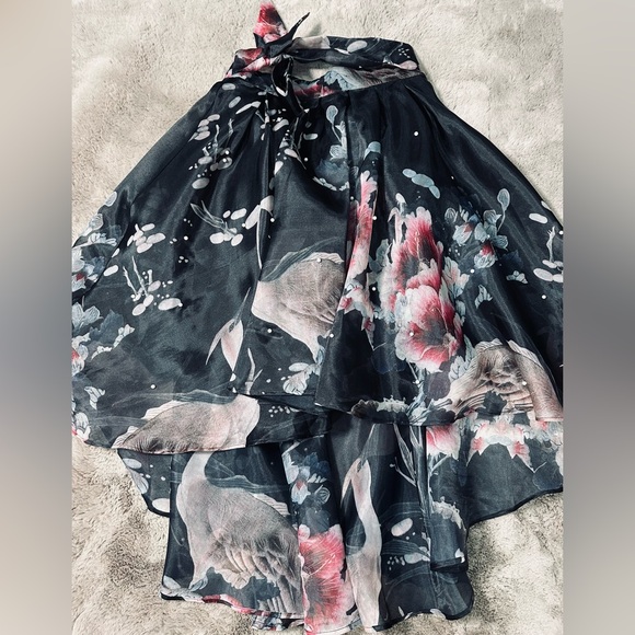 Black organza skirt with pearls - Picture 1 of 5